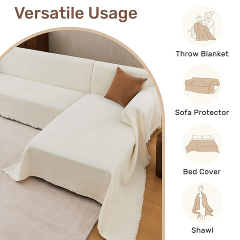 Houmiggle easy-install sofa cover drapes smoothly for full coverage