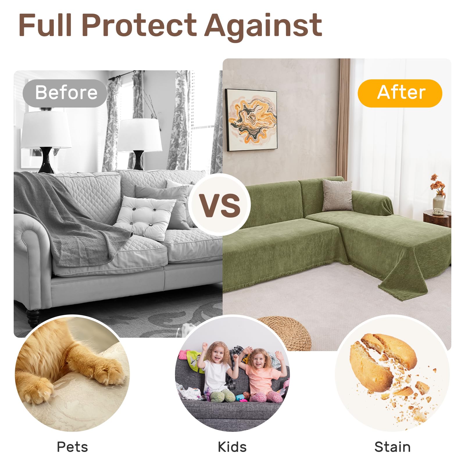 Houmiggle chaise and seat fit keeps coverage in place