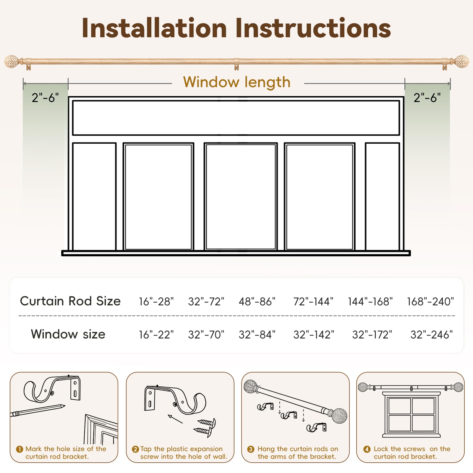 Houmiggle easy-install hardware makes mounting straightforward