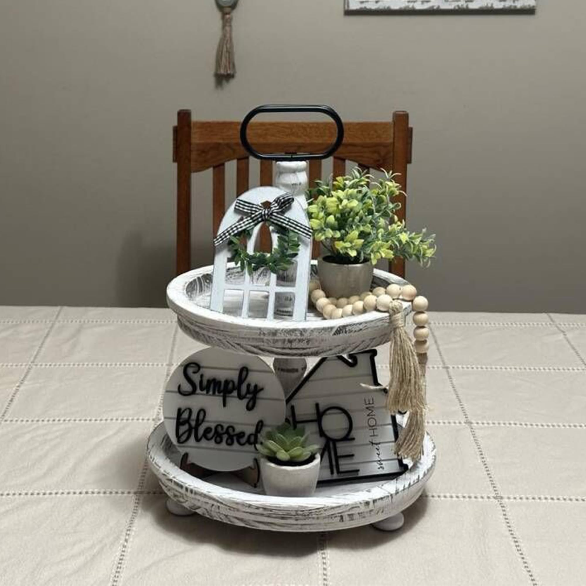Houmury Artificial Succulent looks lifelike in a rustic vignette.