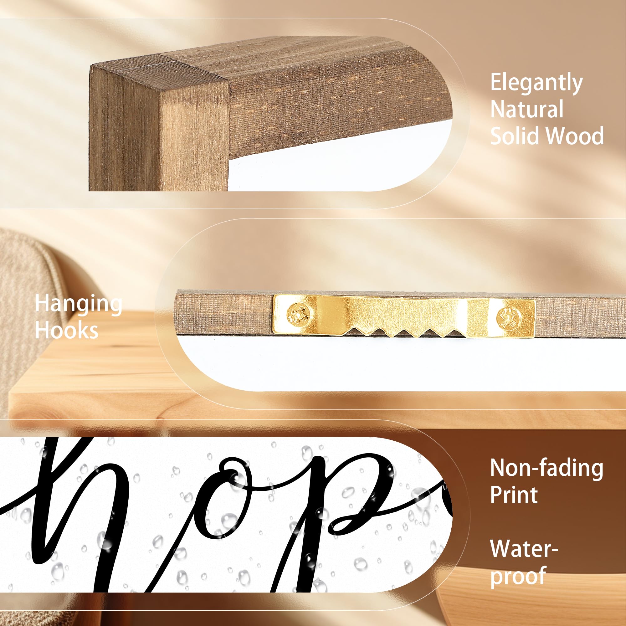 Houmury Bible verses wall art packaging ready-for-hanging with included hardware.