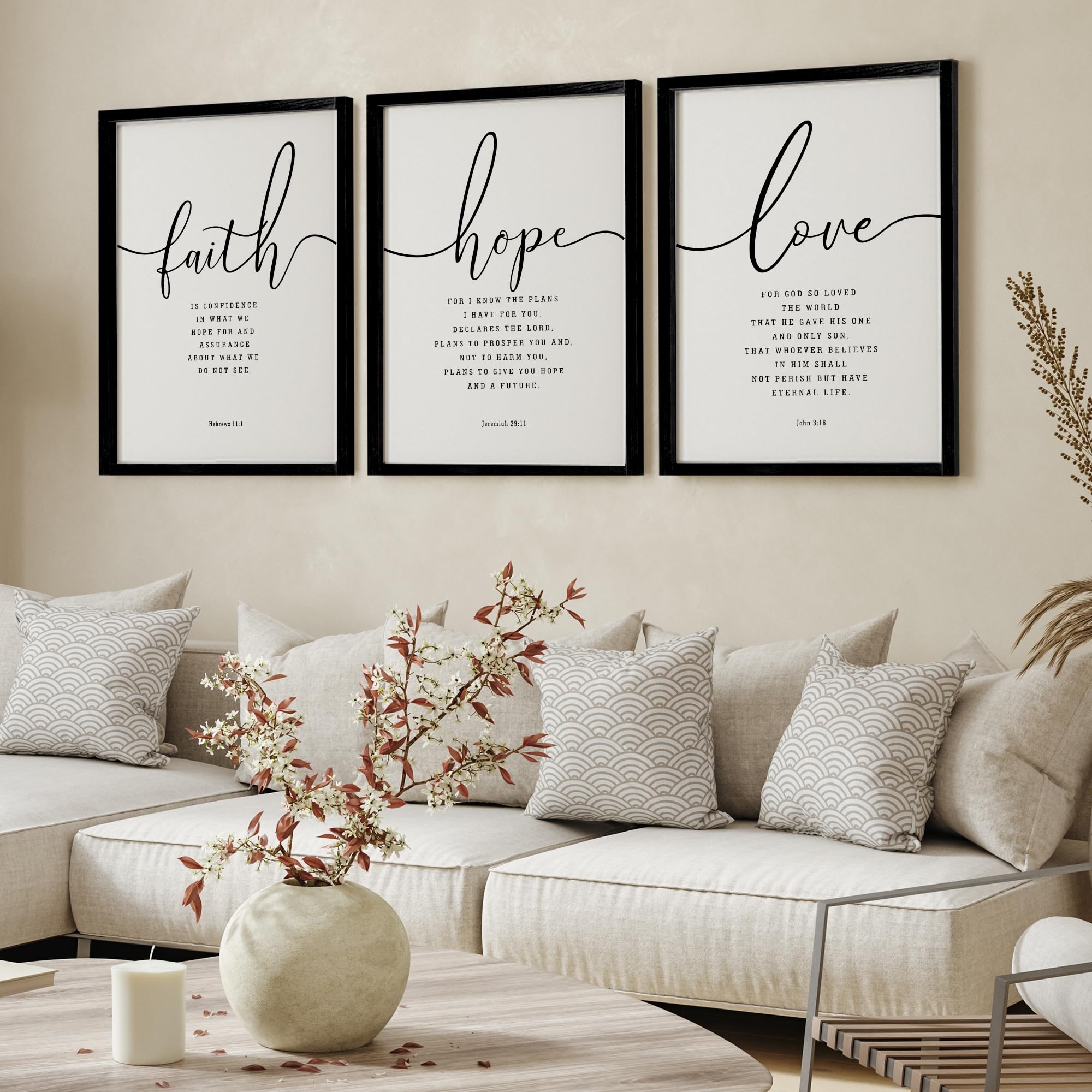 Houmury wall art trio brings timeless black frames to hallways or entryways.