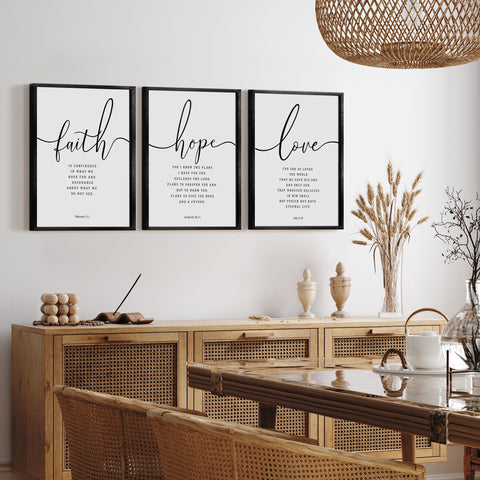 Houmury 11x14 scripture signs offer quick room refresh and focal point.