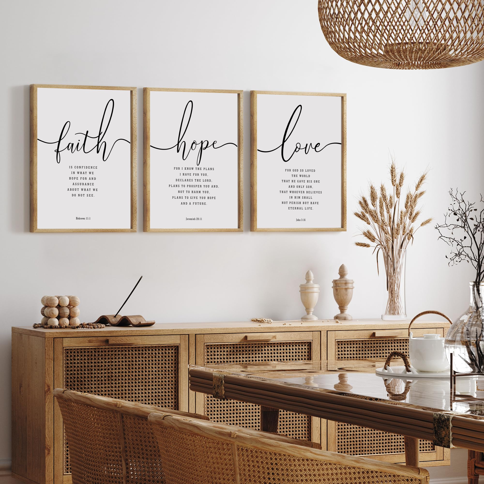 Houmury farmhouse wall art living room setup brings neutral, modern country style.