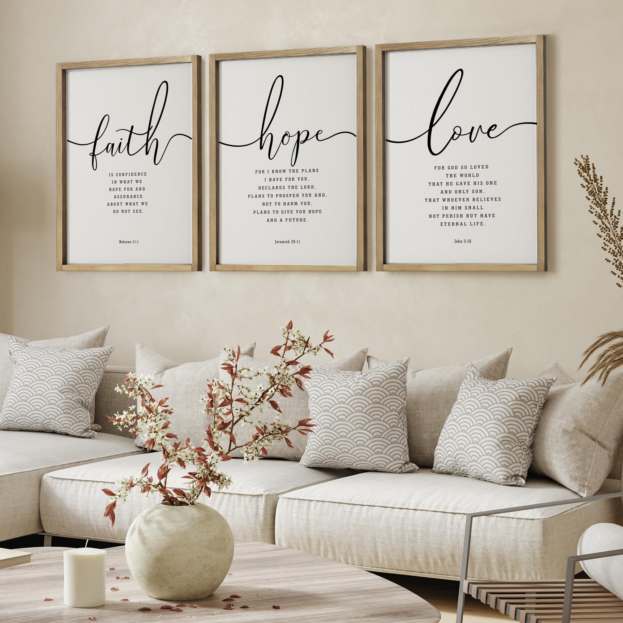 Houmury framed Bible verses closeup frame highlighting crisp lettering and rustic charm.