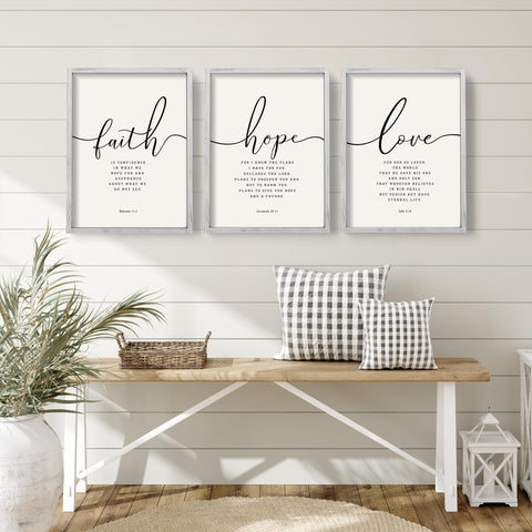 Houmury framed Bible verses wall art adds neutral farmhouse charm to bedroom