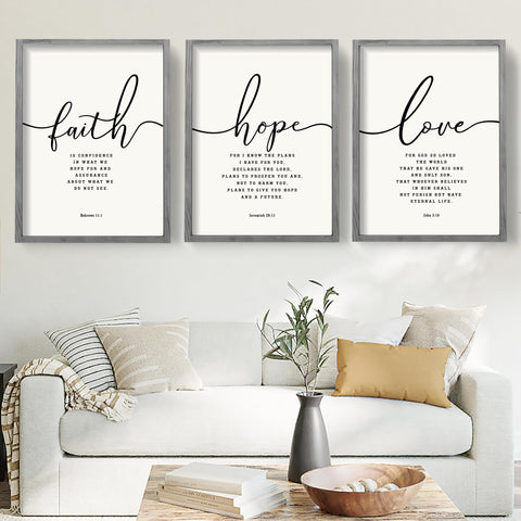 Houmury 11x14 grey framed Bible verses wall decor enhances living room ambiance