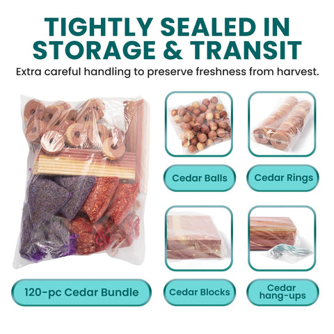 HOUNDSBAY cedar drawer chips keep items odor-free and protected.