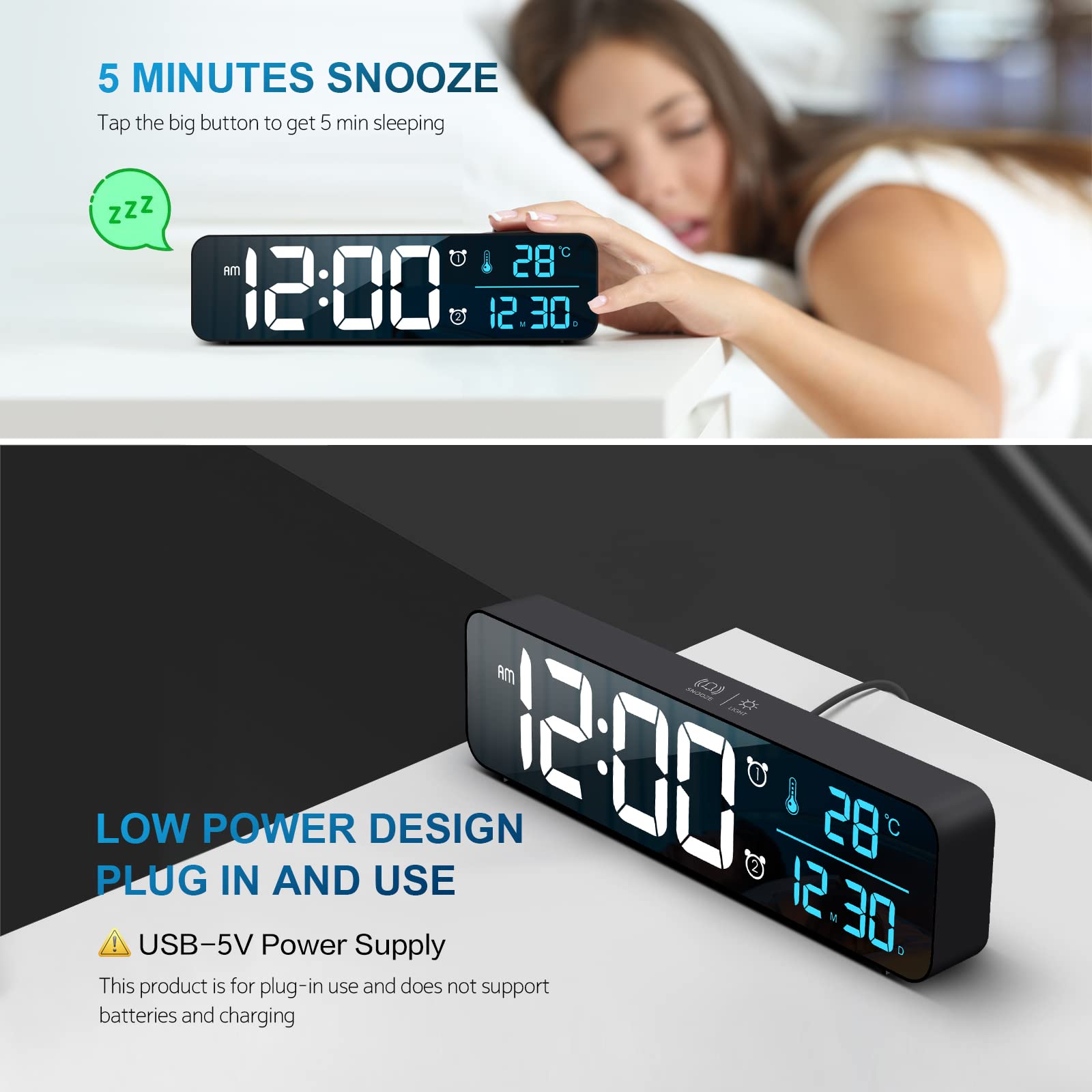 Hournor digital clock living room setup blends with contemporary decor.