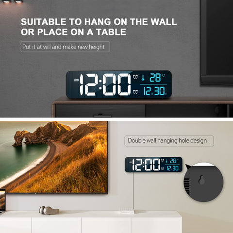 Hournor digital clock memory function preserves time data after power loss.