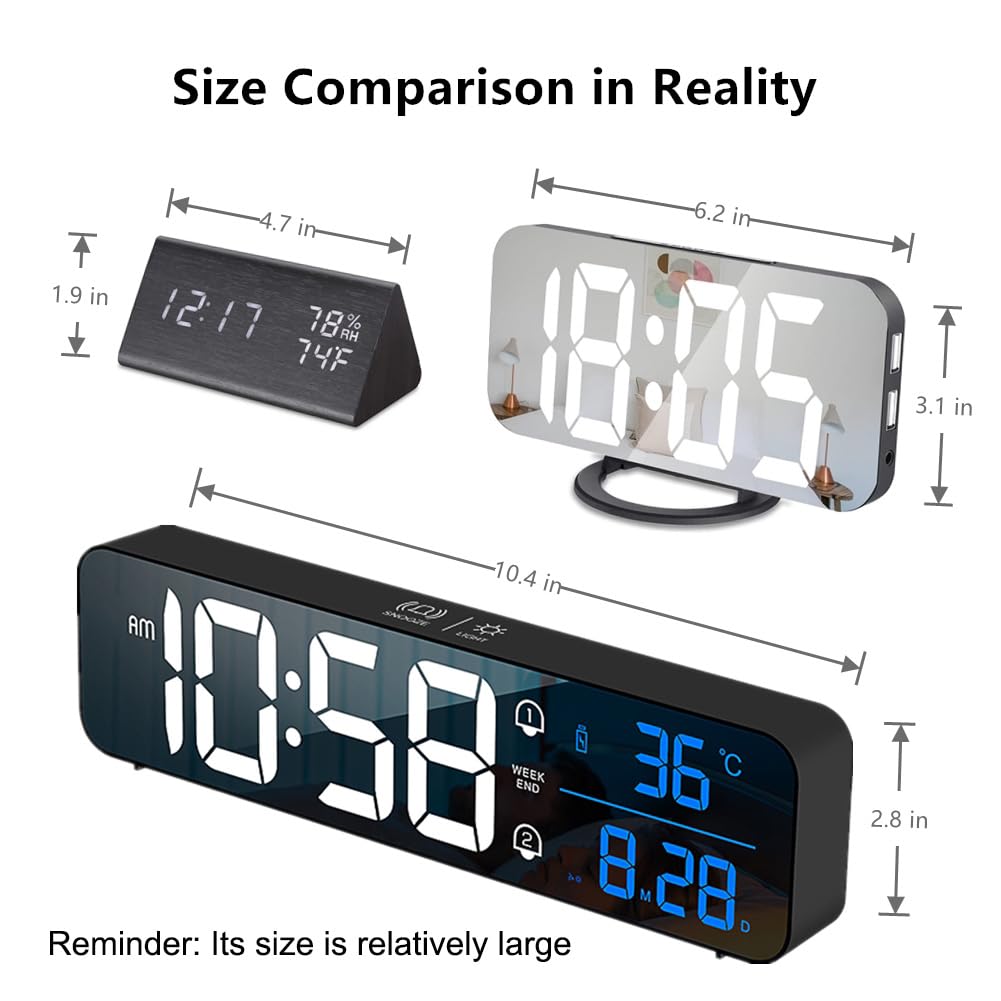 Hournor digital clock modern design complements desks and living spaces.