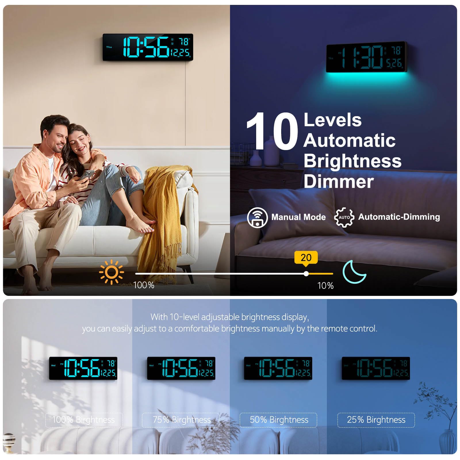 Hournor remote control lets you adjust settings without getting up.