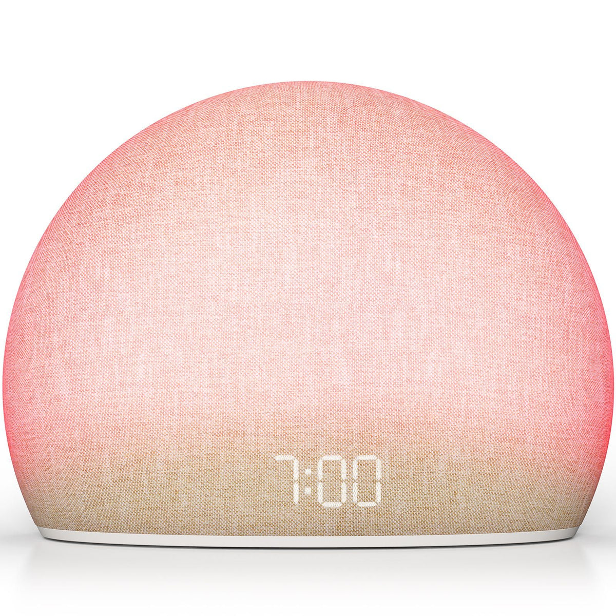 HOUSBAY sunrise alarm clock front view showing gentle wake glow for a calm start