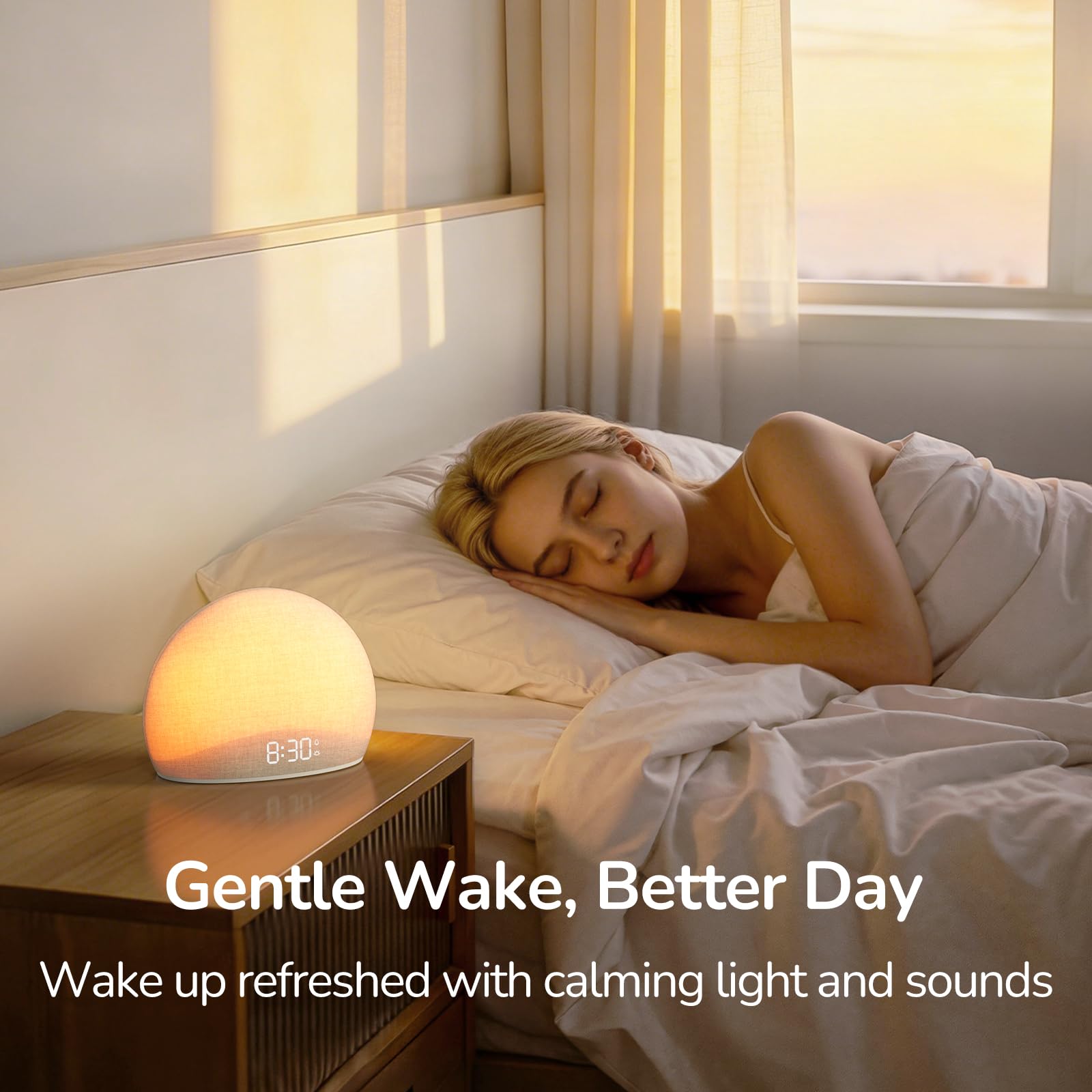 HOUSBAY sunrise light with dimming control for better sleep ambience