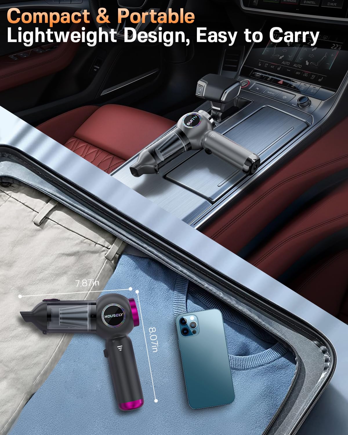 Houscly charging indicator shows red charging and green full