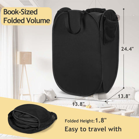 HOUSE AGAIN 70L laundry basket with side pocket for organized storage