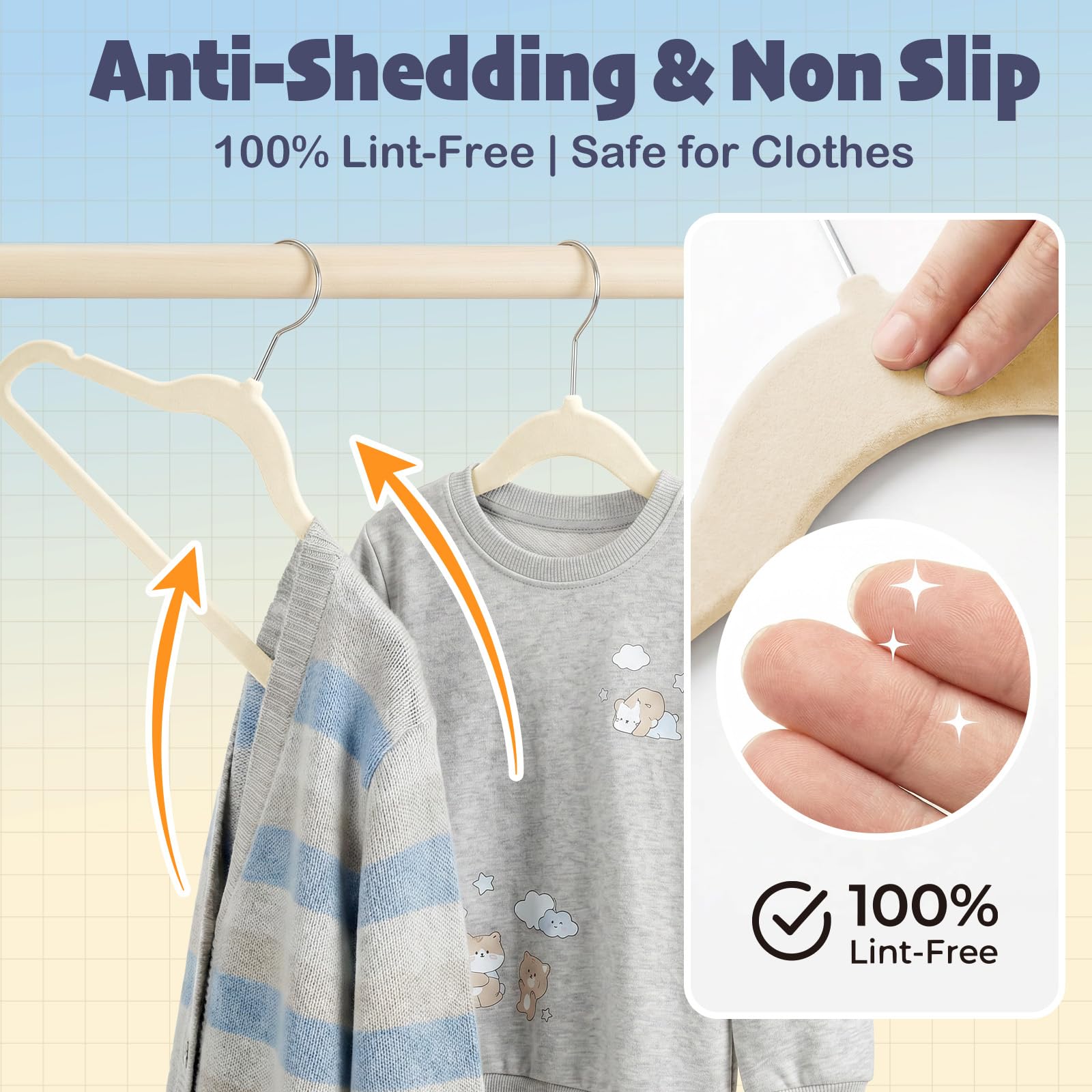 HOUSE DAY 360-degree swivel hook makes hanging and browsing clothes effortless.