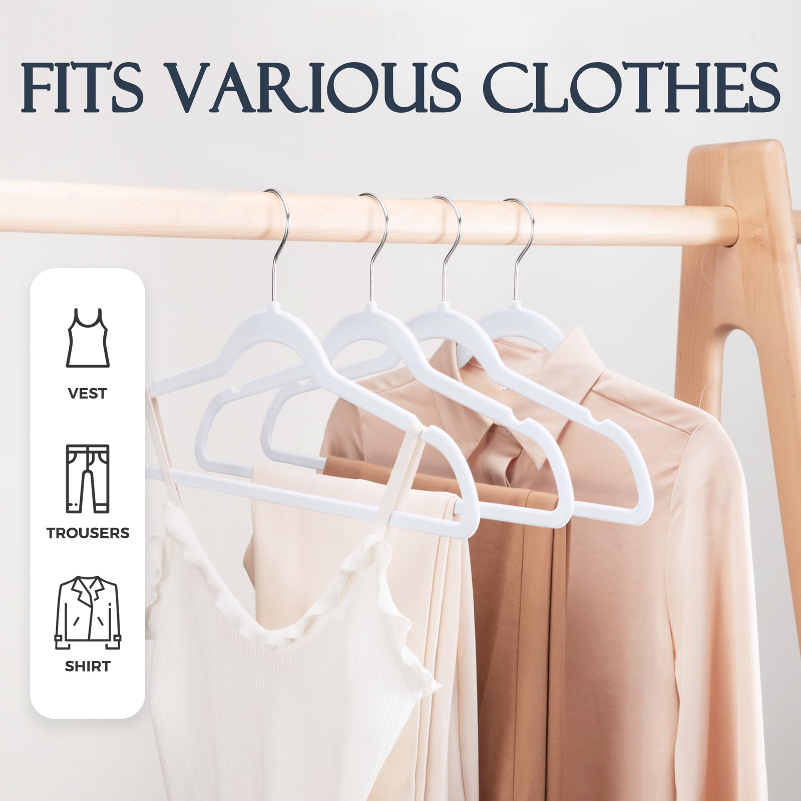 House Day 360-degree hook enables flexible hanging in any closet.