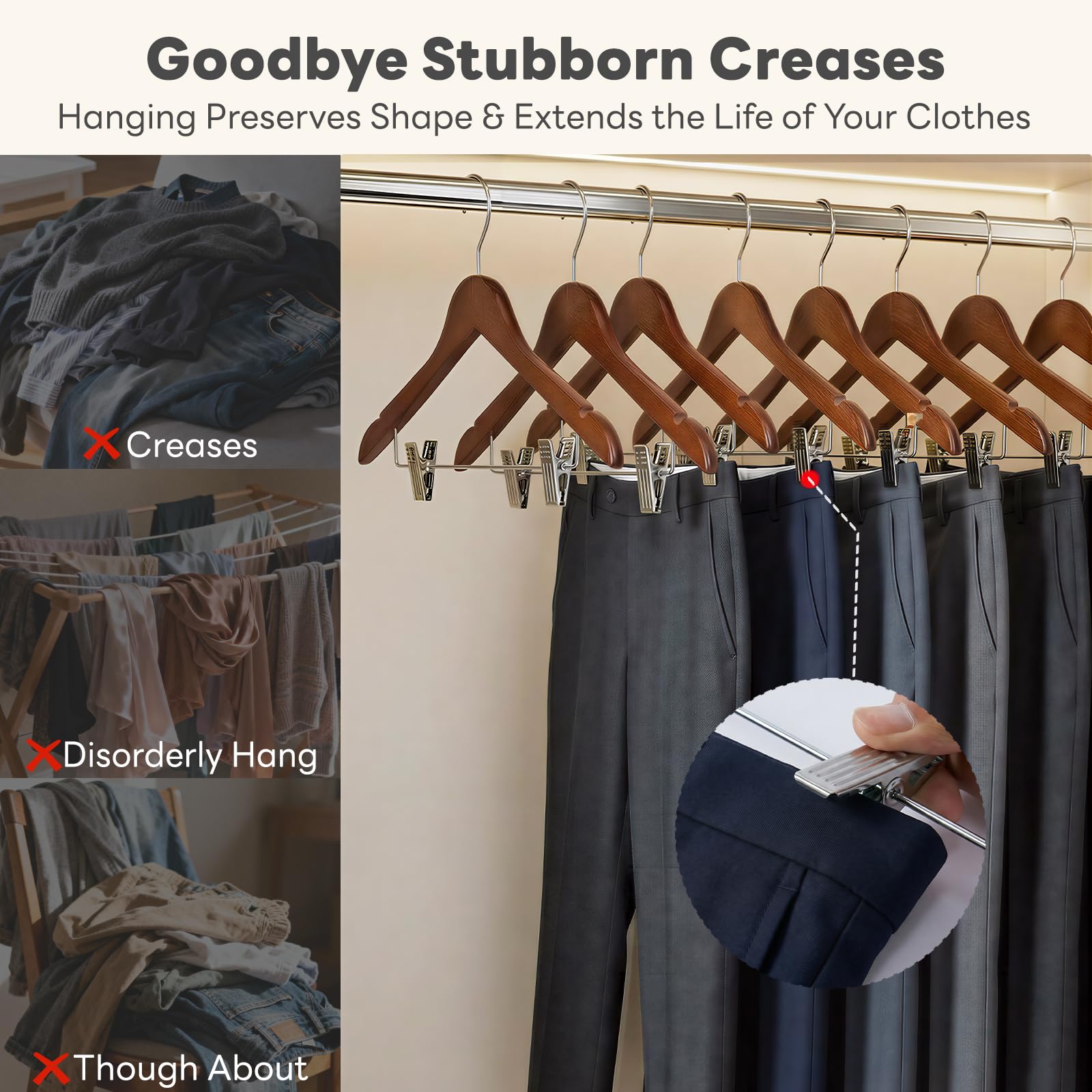 House Day 360-degree swivel hook allows easy access from any closet angle.