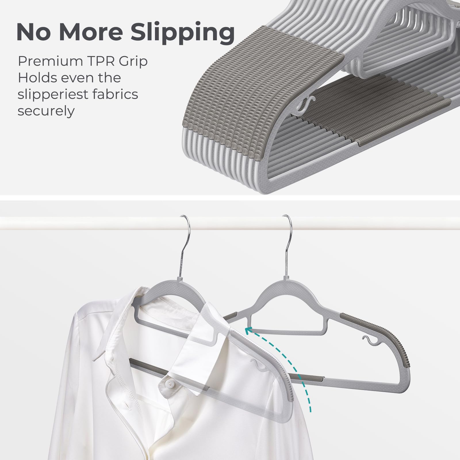 HOUSE DAY 360-degree swivel hook provides easy closet access from any angle.