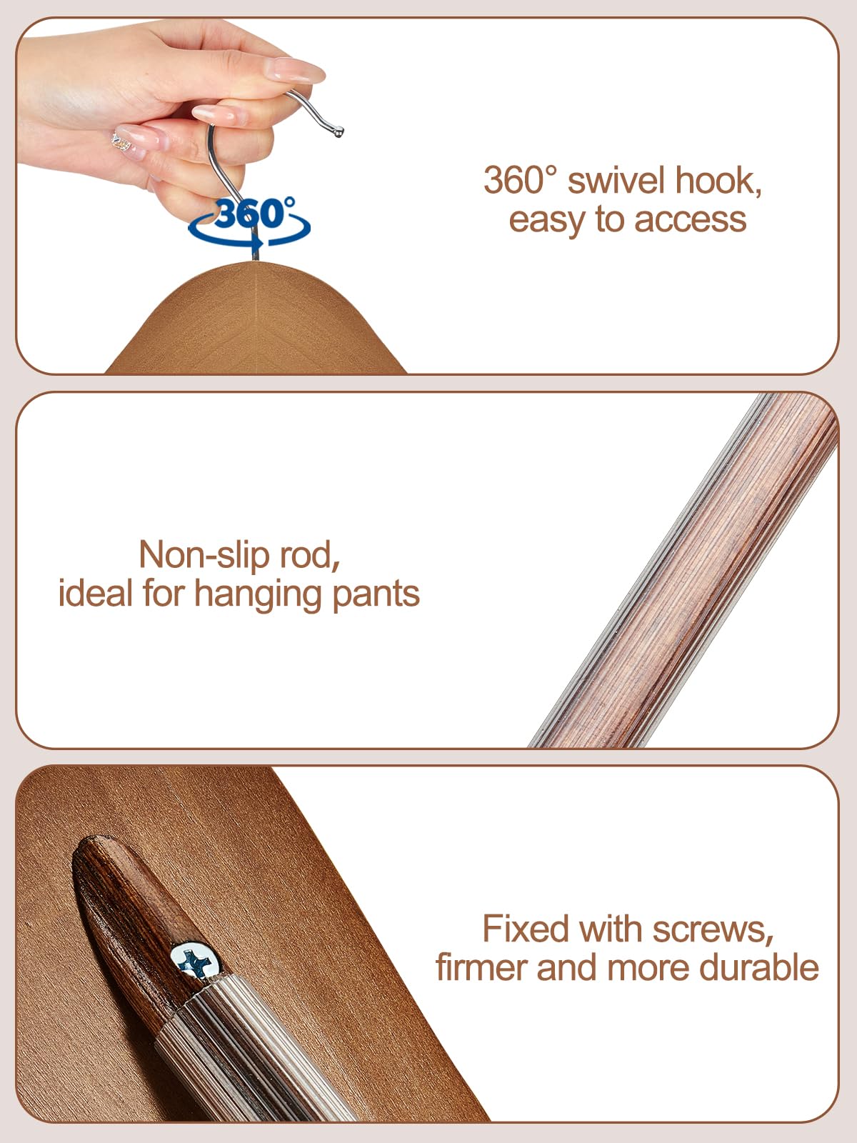 House Day 360-degree swivel hook for easy access