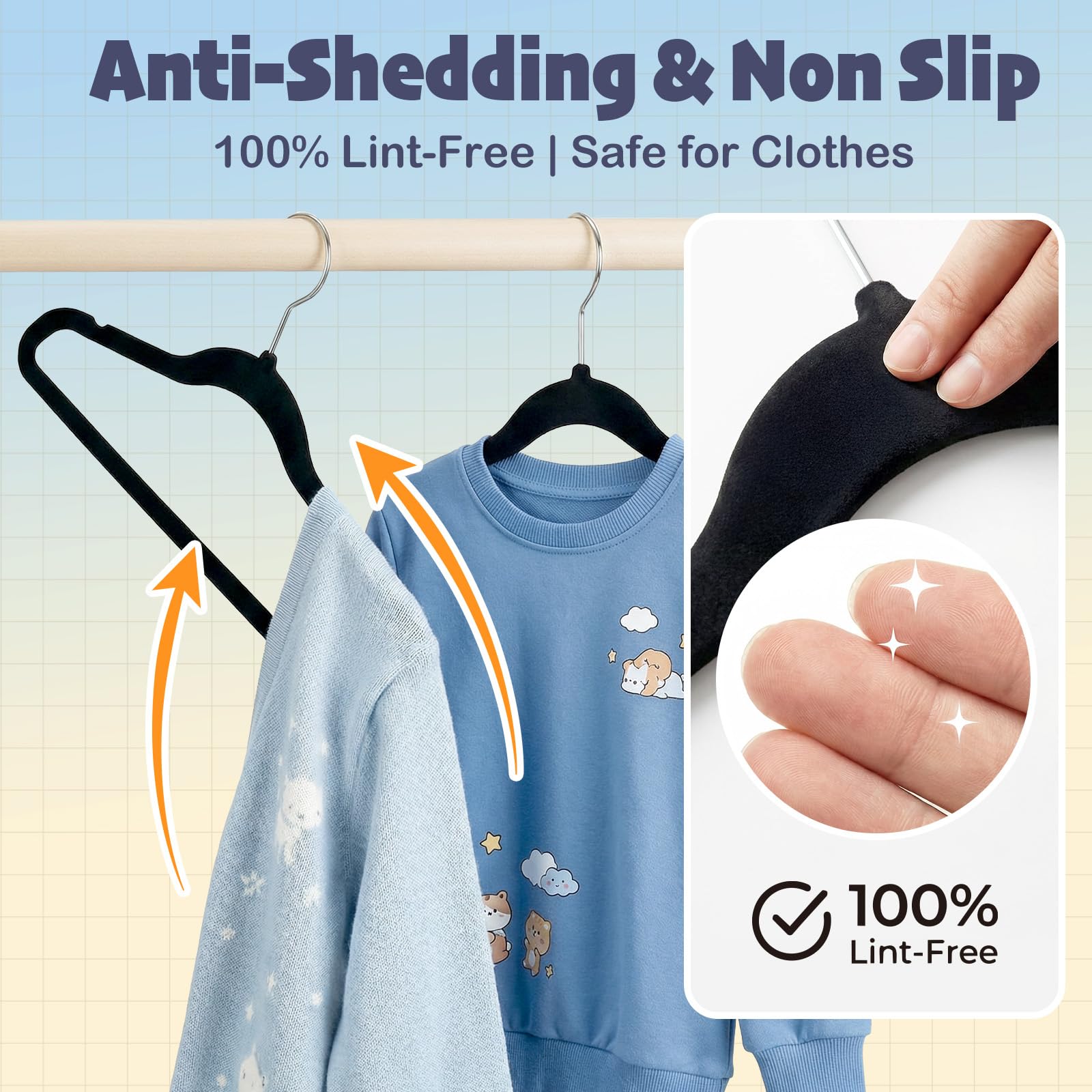 House Day 360-degree swivel hook makes hanging effortless from any closet rod.