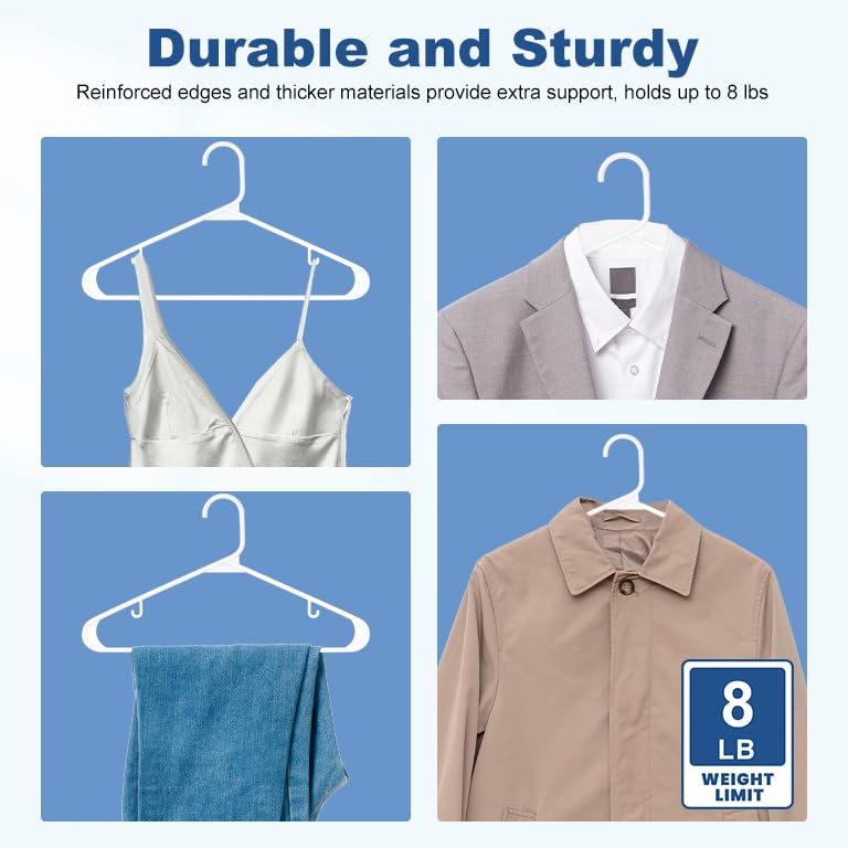 HOUSE DAY 50-pack plastic hangers ideal for durable closet organization.