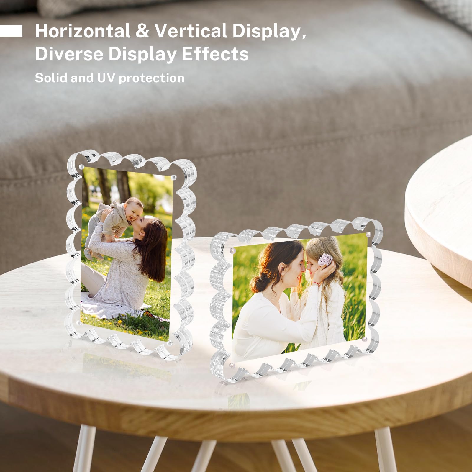 House Day freestanding 5x7 frame stands securely on a desk