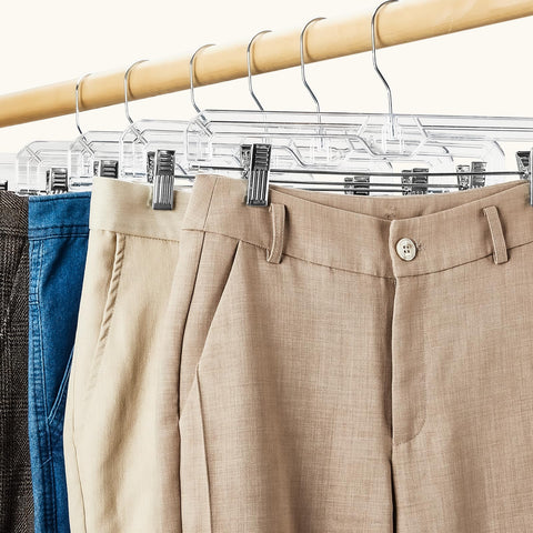 House Day adjustable clip hanger adapts to various fabrics from maxi skirts to slacks