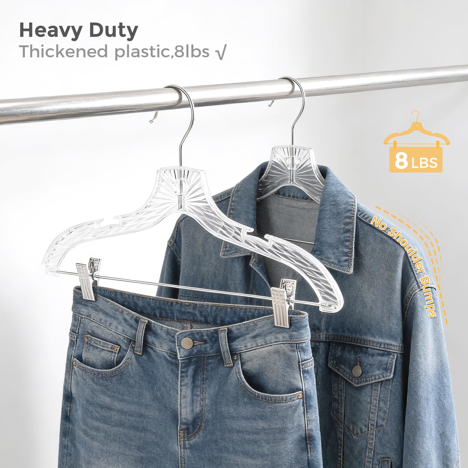 House Day adjustable clips adapt to different garment widths.