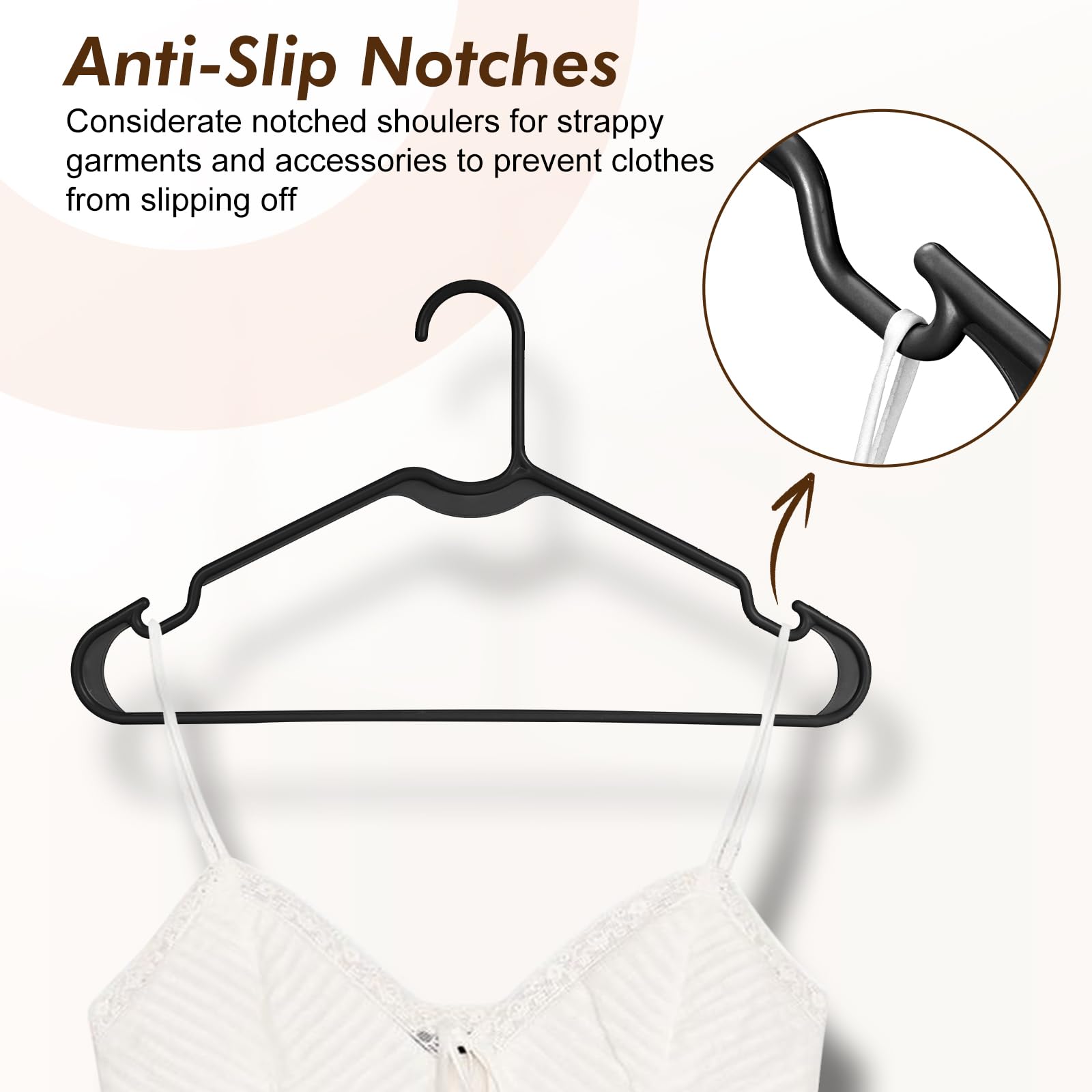 HOUSE DAY anti-slip bottom-surface hangers secure skirts and lightweight pants during daily closet rotation