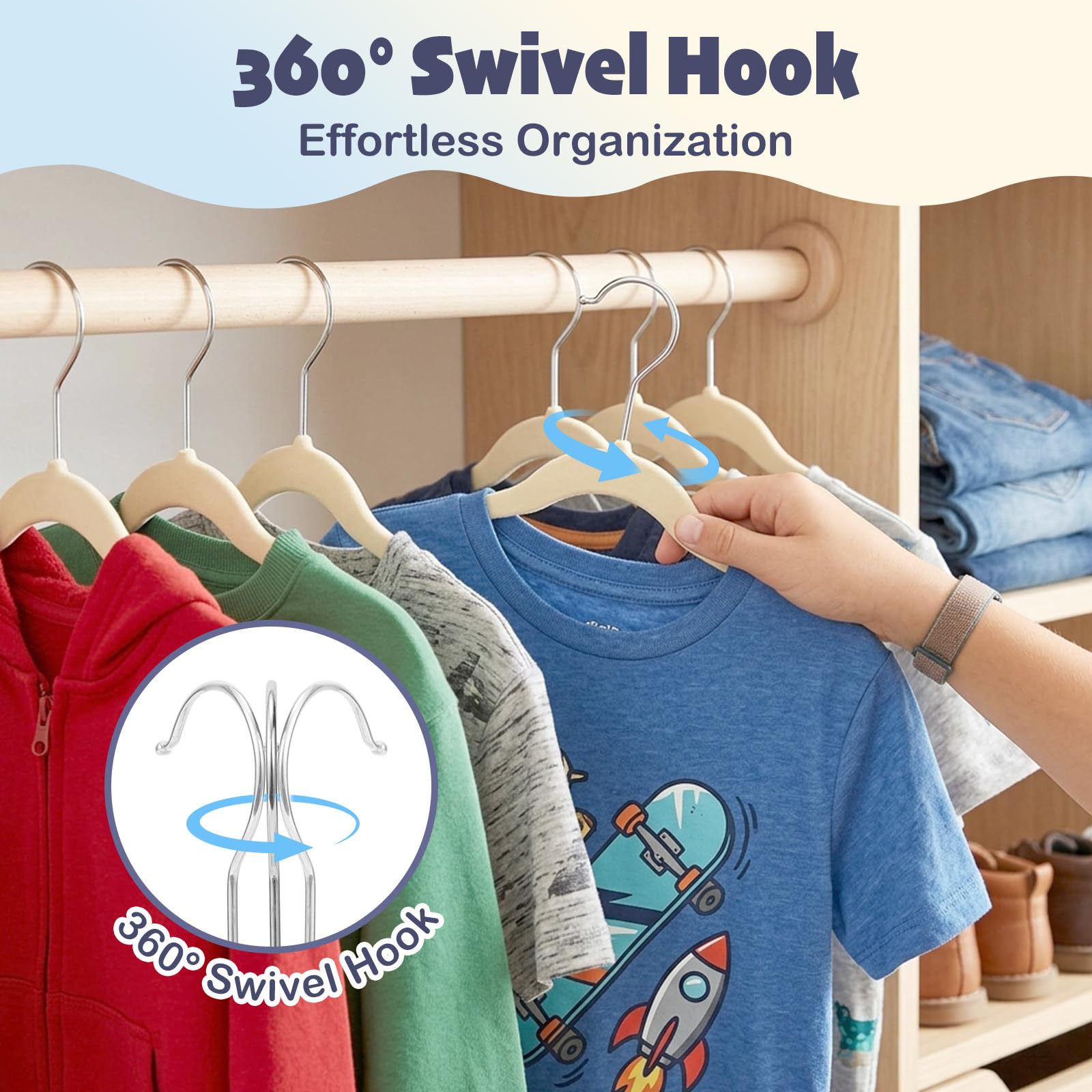 HOUSE DAY beige finish blends with any kid's closet and decor.