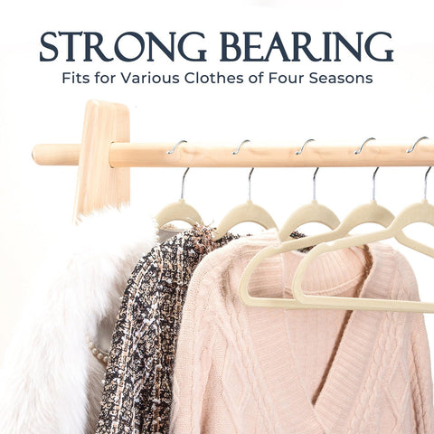 HOUSE DAY slim profile velvet hangers maximize closet storage