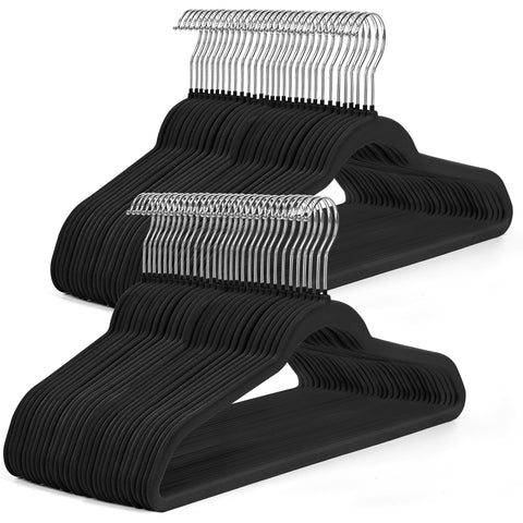 HOUSE DAY black velvet hangers with non-slip grip for delicate fabrics