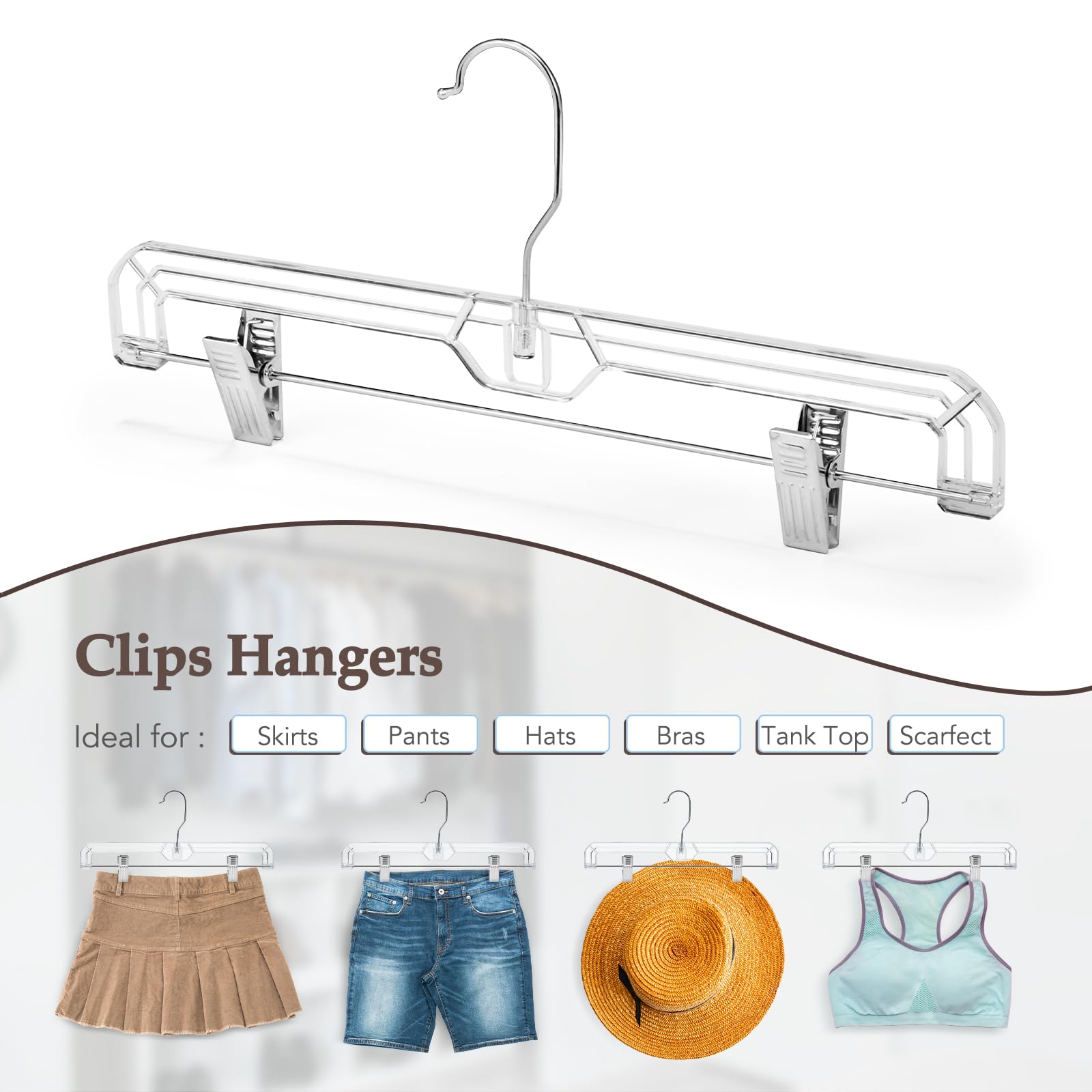 House Day chrome swivel hook adds easy access from any closet direction