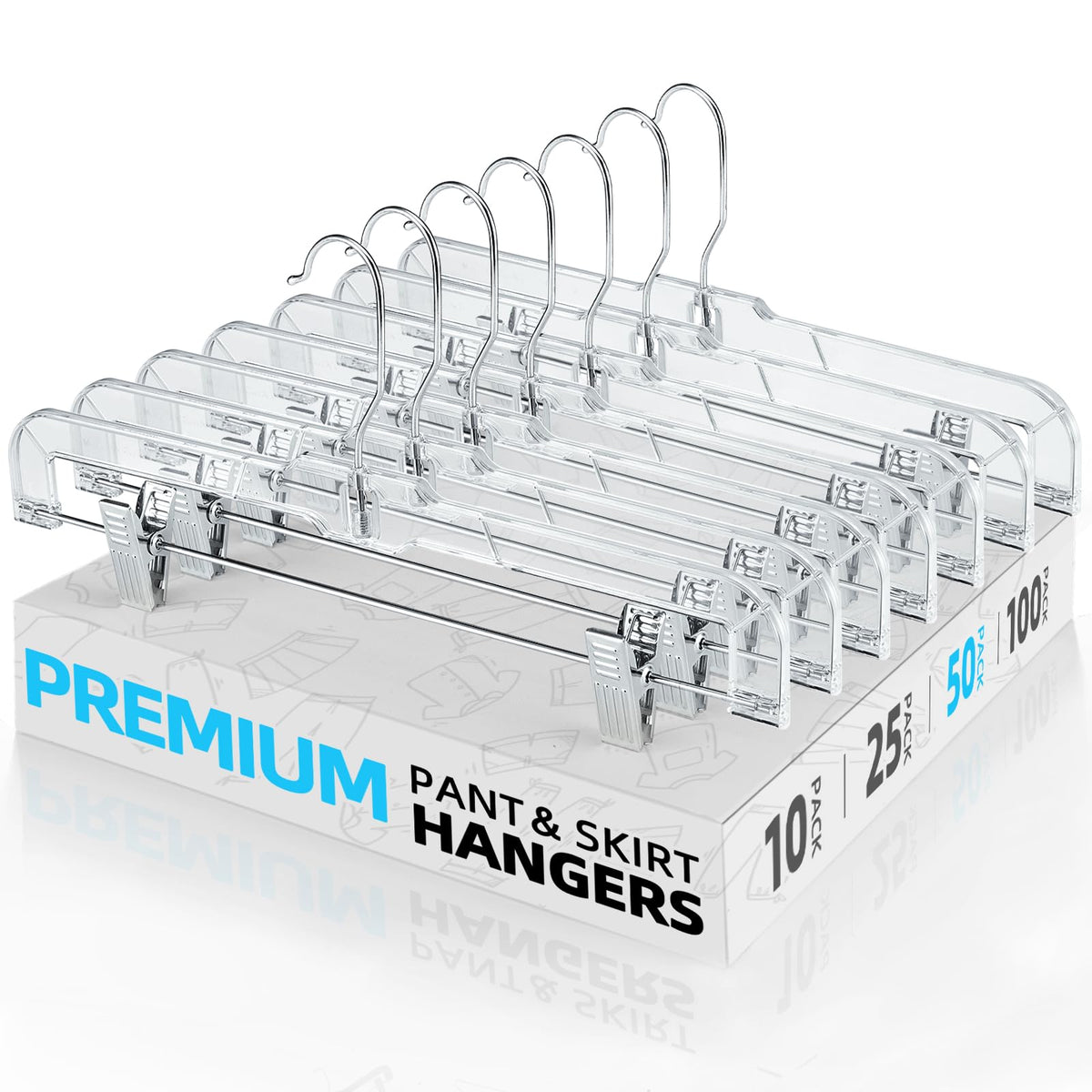 House Day clear pants hanger with clips keeps trousers organized and wrinkle-free
