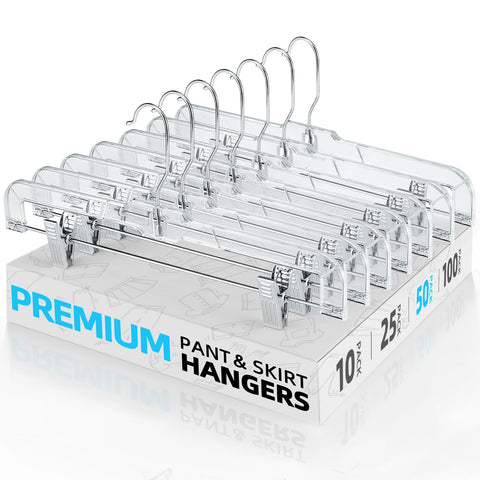 House Day clear pants hanger with clips keeps trousers organized and wrinkle-free