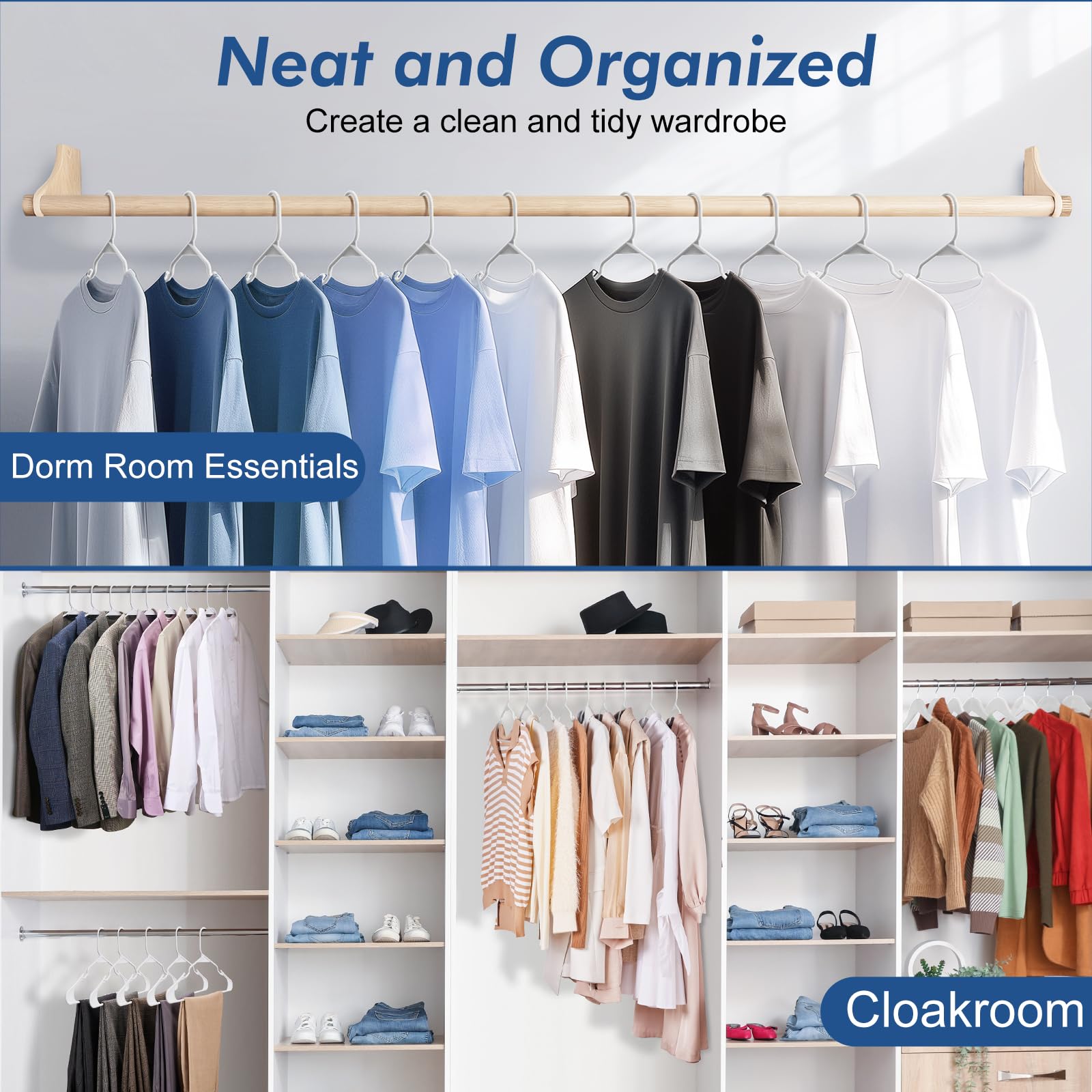 HOUSE DAY closet organization solution makes wardrobe management easier.