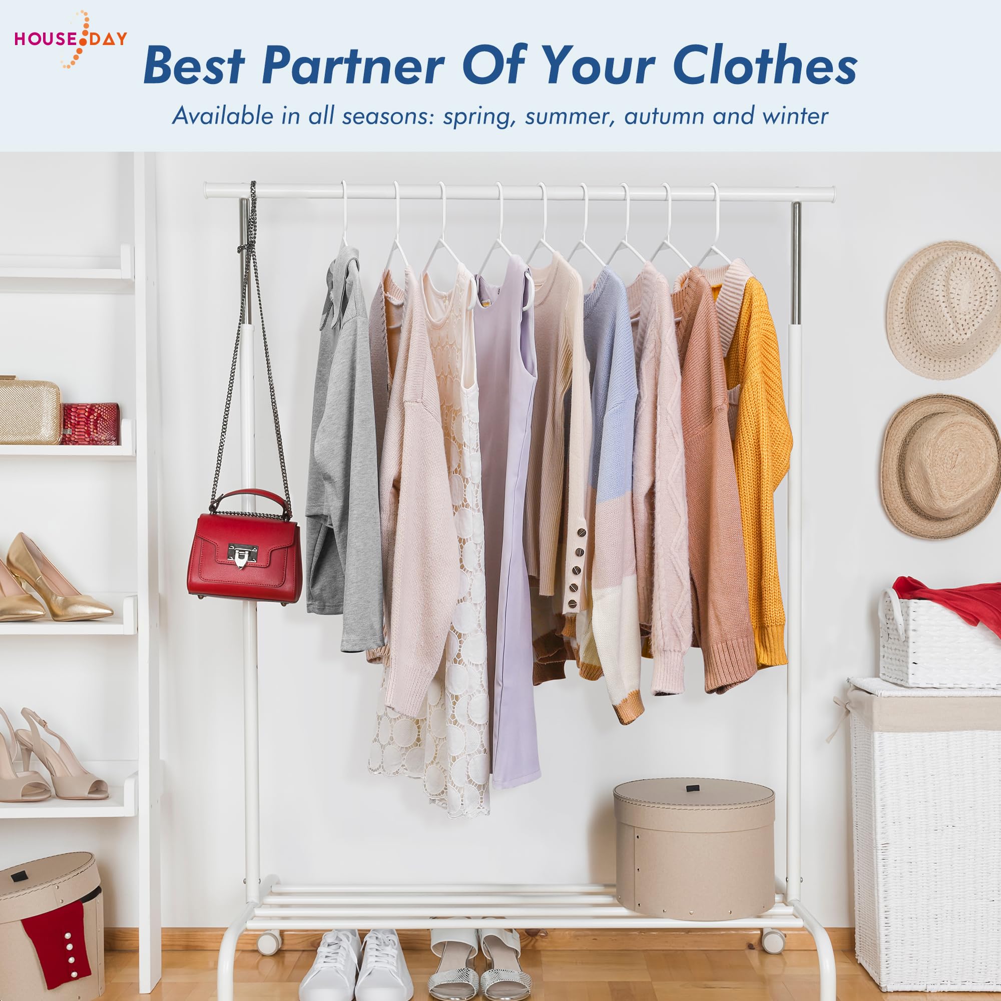 HOUSE DAY closet organization solution showcasing tidy garments