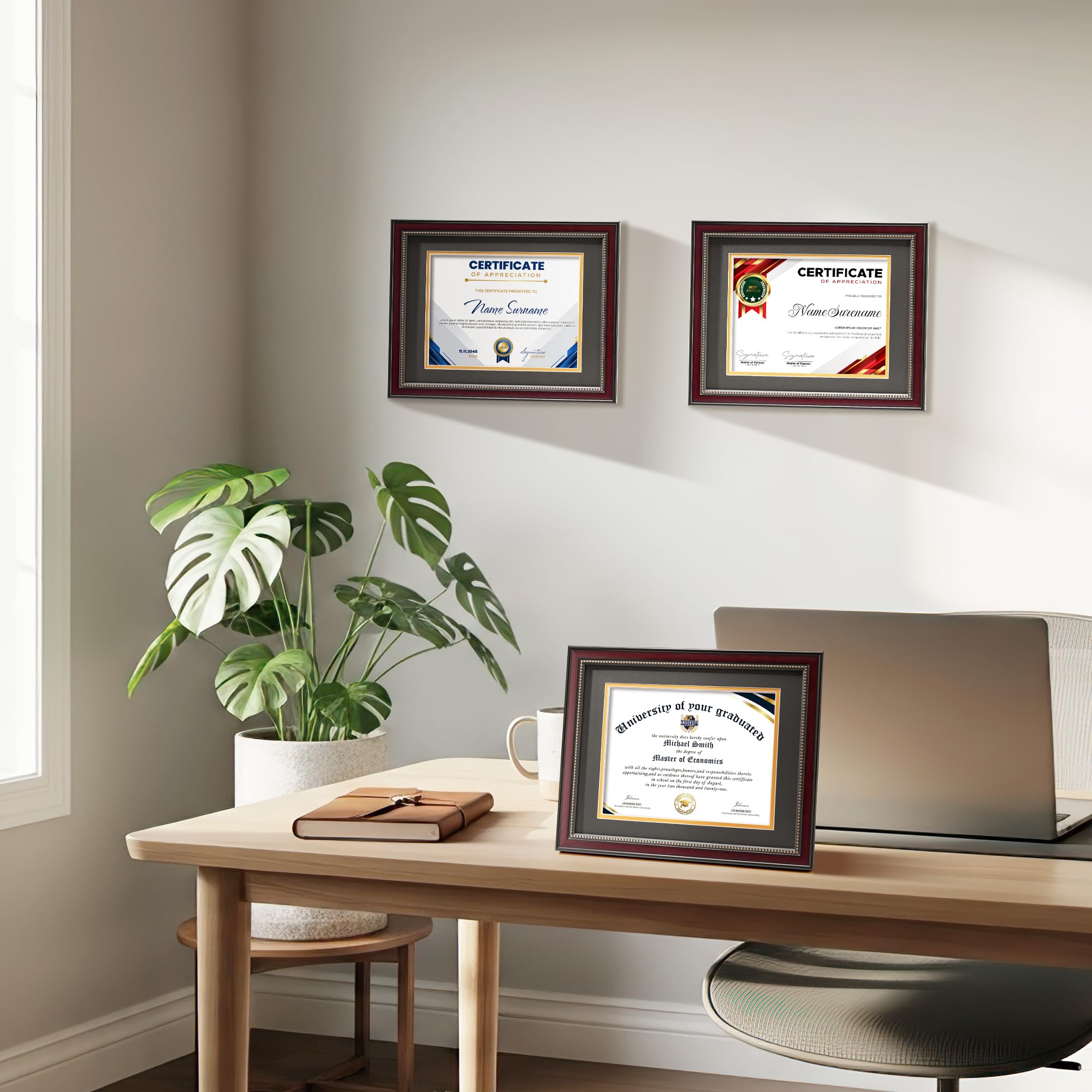 House Day 8.5x11 frame with mat protects documents with acid free mat