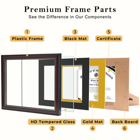 House Day frame back uses spring clips for tool-free diploma insertion