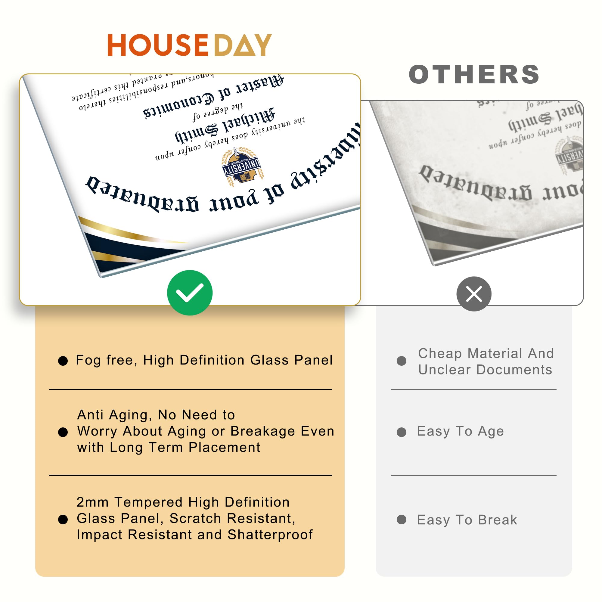 House Day diploma frame arrives in a sturdy gift box for celebrations
