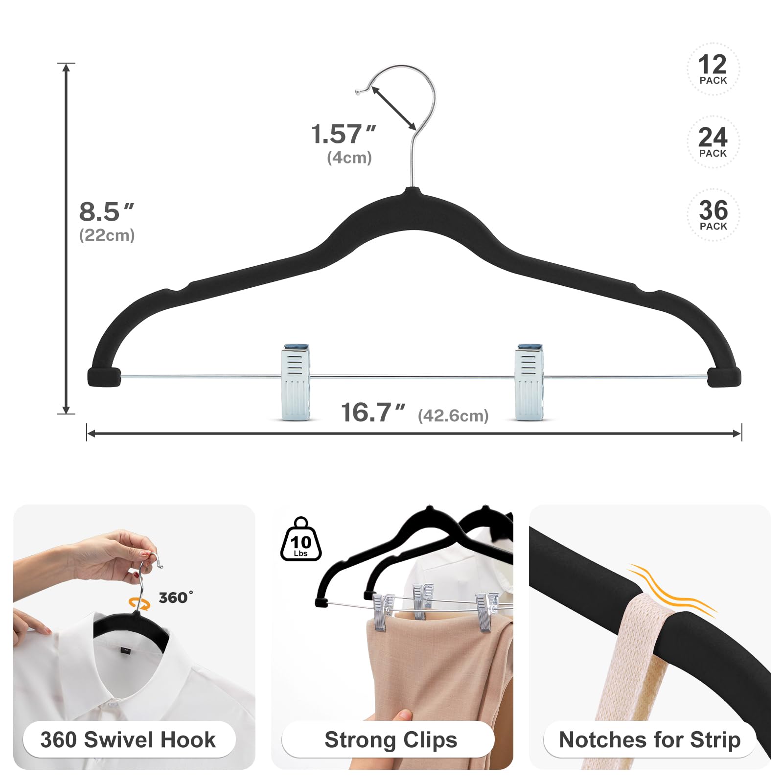 HOUSE DAY dry-wet-clothes-friendly hangers suit damp or dry garments.