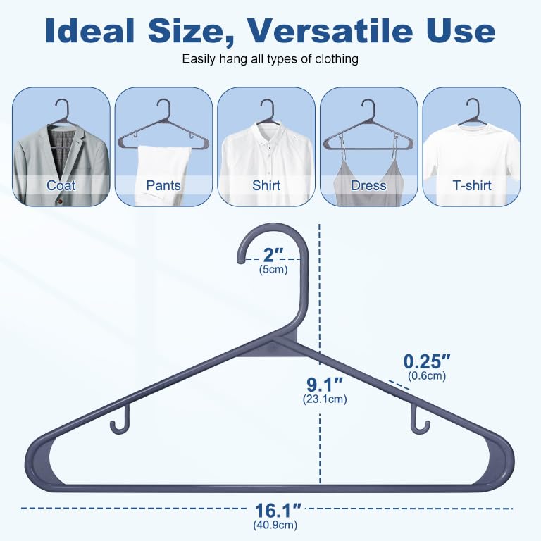HOUSE DAY dual-hooks hanger keeps tops, pants, and accessories neatly accessible.