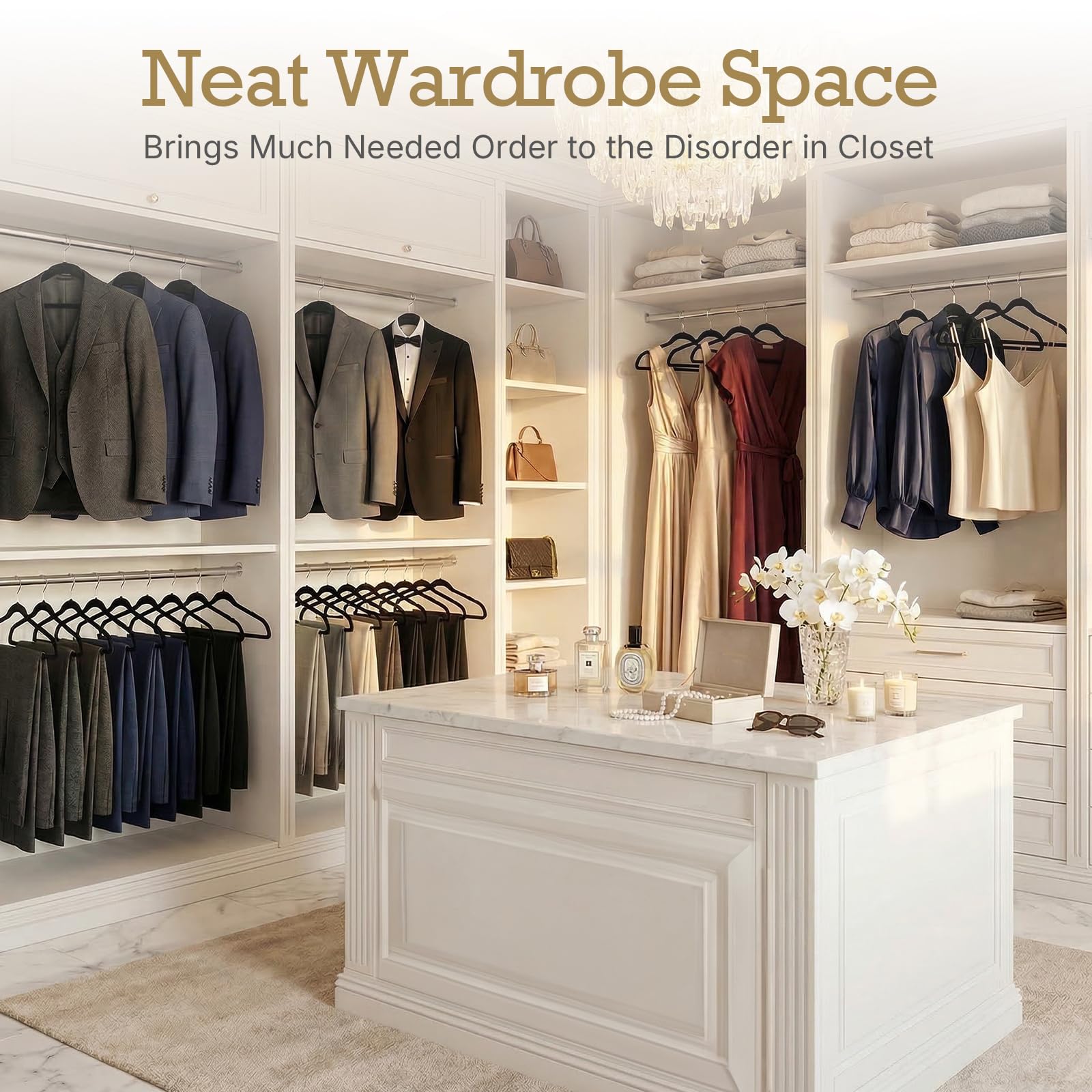HOUSE DAY durable ABS plastic hanger core ensures long-lasting performance.