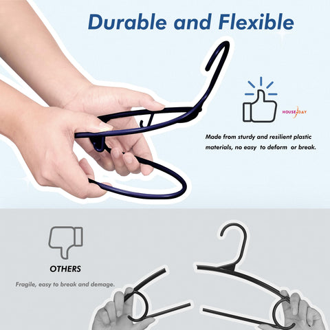 HOUSE DAY durable plastic hangers withstand daily use without bending