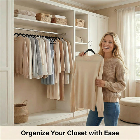 HOUSE DAY eco-friendly ABS plastic hangers from recycled materials support sustainable closet upgrades