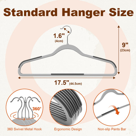 HOUSE DAY grey coat hangers blend with any closet.