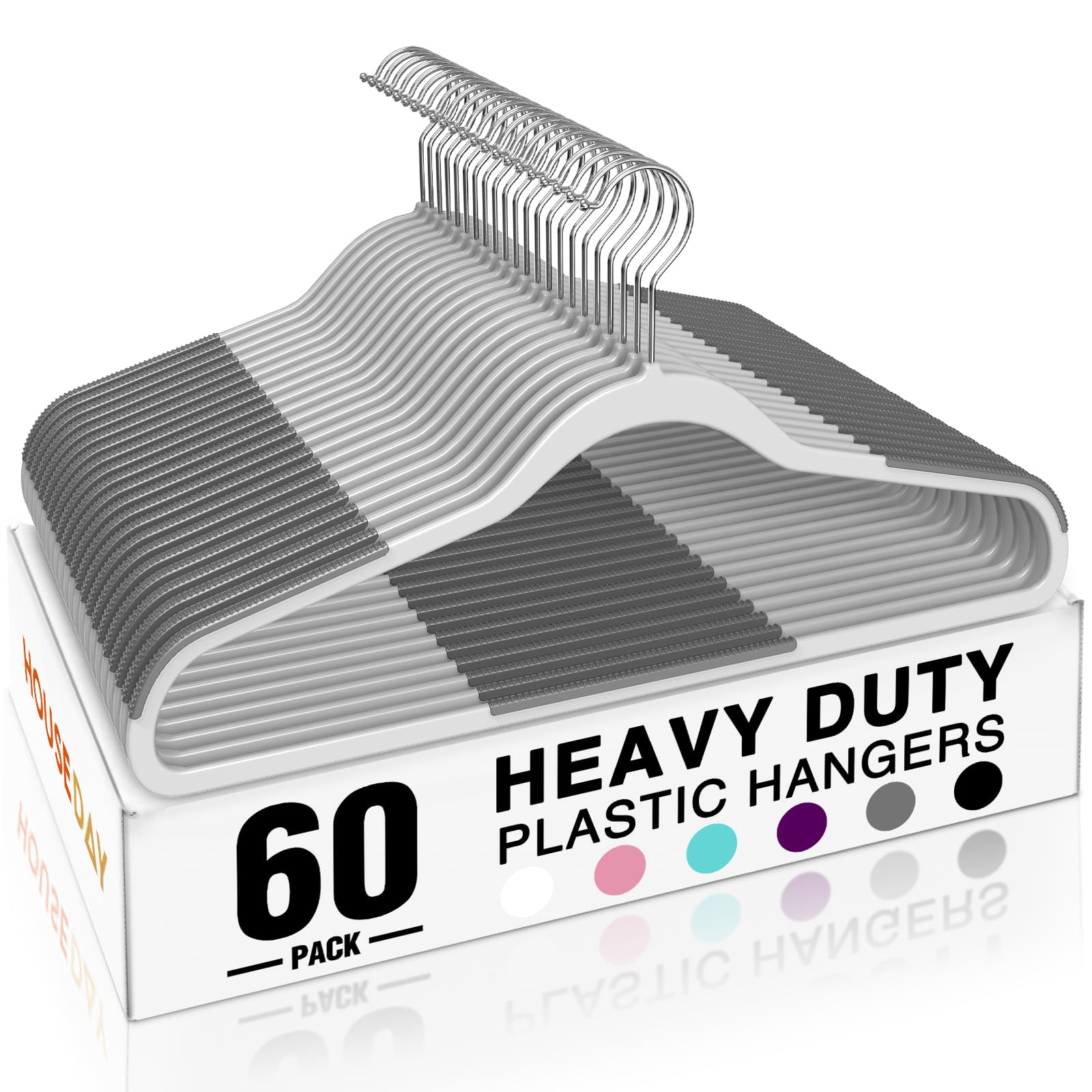 HOUSE DAY heavy duty hangers securely hold heavy coats and jackets.