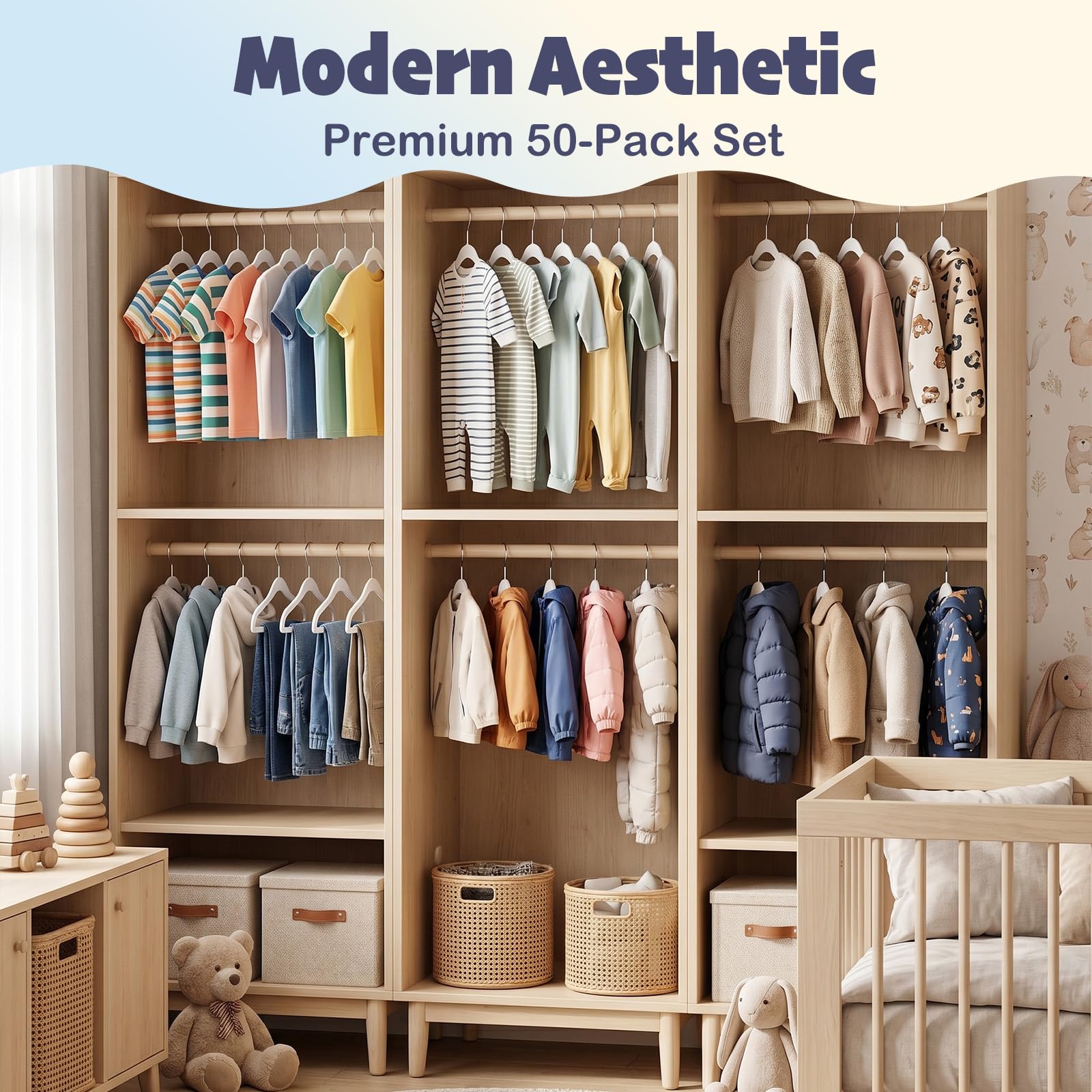 House Day hangers keep outfits in place during morning routines.